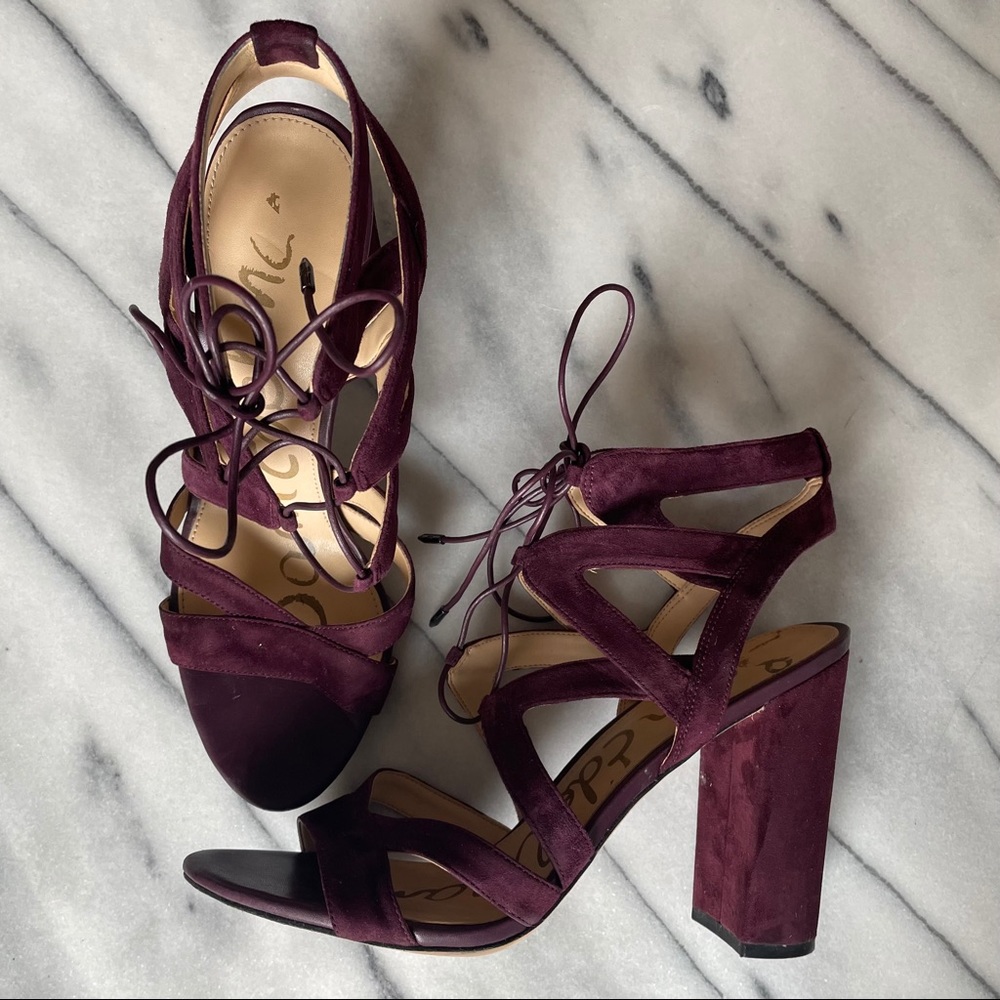 Sam Edelman Yardley Suede Lace Up in Wine, Sz 10